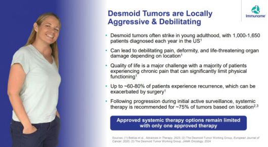 데스모이드 종양을 앓고 있는 환자 [자료 = 이뮤놈 홈페이지]