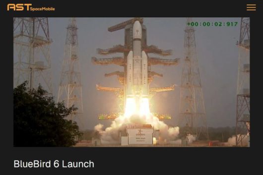 블루버드 6호 발사 [사진= AST 스페이스모바일 홈페이지]