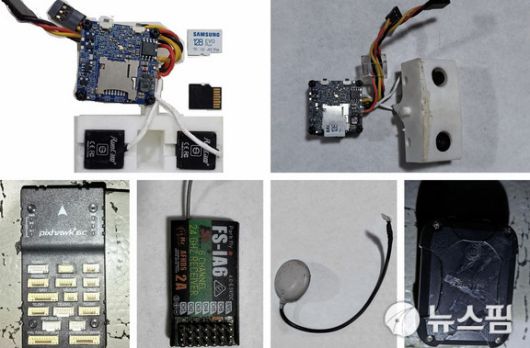[서울=뉴스핌] 이영종 통일전문기자 = 북한 선전매체들이 추락한 '적 무인기' 잔해라며 공개한 사진으로, 삼성의 메모리 카드 등이 드러난다. [사진=노동신문] 2026.01.10 yjlee@newspim.com