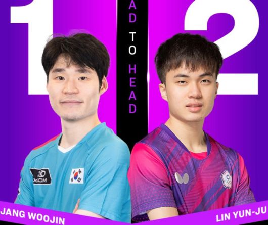 [서울=뉴스핌] 박상욱 기자 = 장우진(왼쪽)과 린윈루. [사진=WTT] 2026.01.12 psoq1337@newspim.com