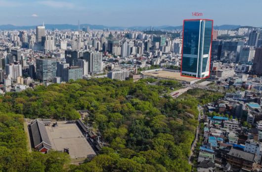 [서울=뉴스핌] 이지은 기자 = 서울시 고시 세운재정비촉진계획의 구역 및 높이를 기준으로 작성한 세운4구역 가상도. [사진=국가유산청] 2025.11.17 alice09@newspim.com