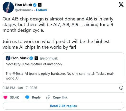 [사진=일론 머스크 테슬라 최고경영자(CEO)의 X 계정 갈무리]