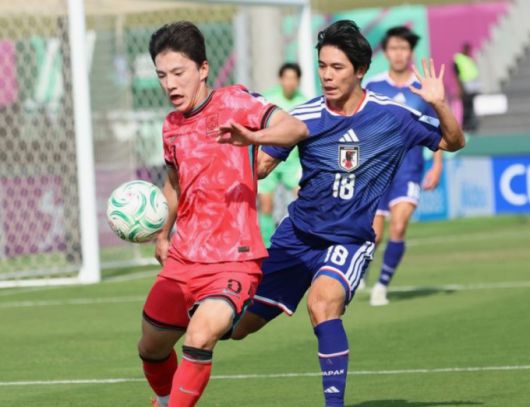 [서울=뉴스핌] 박상욱 기자 = 한국 U-23 축구대표 선수들이 20일 AFC 아시안컵 4강전에서 일본과 경기를 치르고 있다. [사진=AFC]2026.01.21 psoq1337@newspim.com