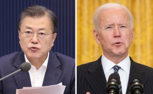 문재인 대통령과 조 바이든 미국 대통령. 연합뉴스