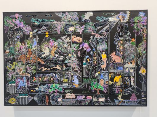 금산갤러리_김은진, '신의 자리_인산인해 11', 나무패널에 자개, 아크릴, 50×55×5cm, 2023. 곽인숙 기자