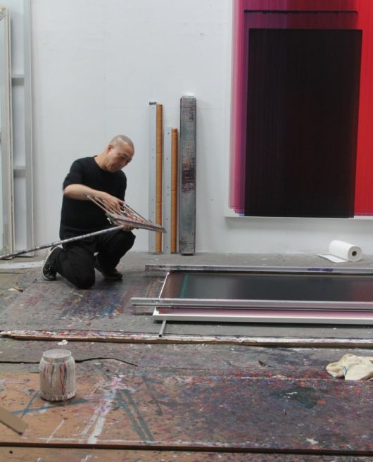 장승택 화백의 작업 모습. 학고재 인스타그램 캡쳐