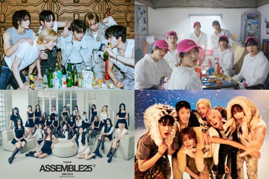 왼쪽부터 시계 방향으로 보이넥스트도어, 킥플립, 피원하모니, 트리플에스. 각 소속사 제공