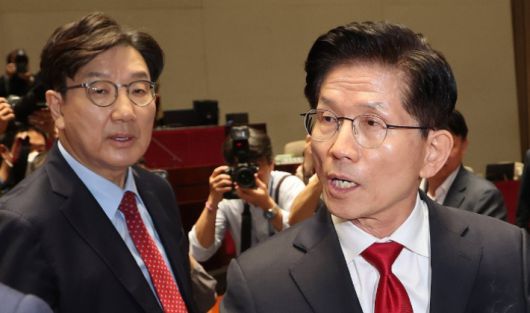 국민의힘 대선후보에서 자격이 박탈된 김문수 후보. 연합뉴스