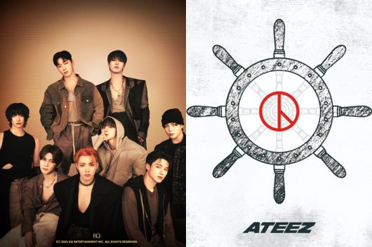 왼쪽부터 에이티즈, 에이티즈 투표 인증 용지. KQ엔터테인먼트 제공