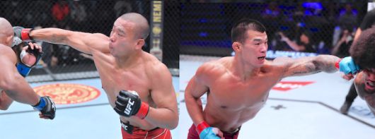 박준용(사진 왼쪽)과 고석현의 경기 장면. UFC 제공