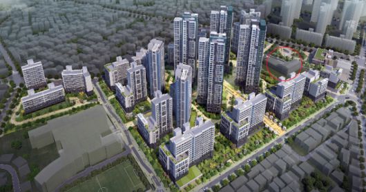 장위 10구역 조감도. 빨간 색 원이 사랑제일교회다. 성북구 제공