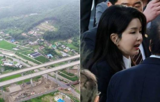 서울-양평고속도로 원안 노선의 종점인 양평군 양서면 일대 모습과 김건희씨. 연합뉴스·황진환 기자