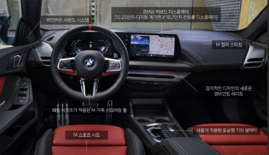 BMW의 뉴 1시리즈 고성능 모델 M135 xDrive 실내. BMW코리아 제공