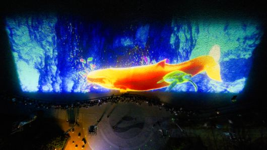 속초해수욕장에 조성한 미디어아트 '빛의 바다, 속초' 전경. 속초시 제공