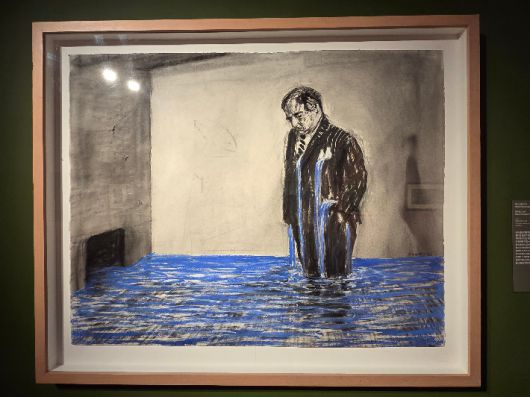 윌리엄 켄트리지, '물에 잠긴 소호', 종이에 목탄, 파스텔, 95 x 120 cm(1999). 곽인숙 기자