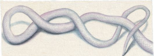 김영현, '창백한 허물(Pale Slough)', 광목에 채색, 호분, 20.5 x 56cm(2024). 김리아갤러리 제공