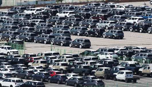 수출용 자동차들. 연합뉴스