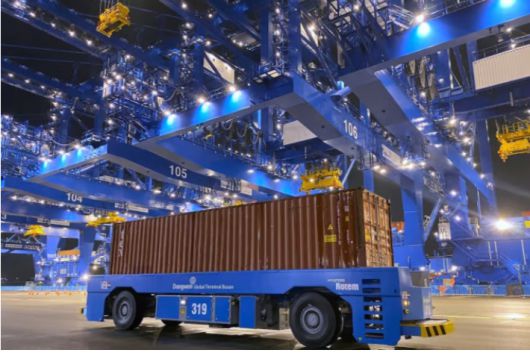 현대로템 무인이송장비. 김해시 제공