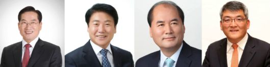 (왼쪽부터)최기문 영천시장, 이병환 성주군수, 강영석 상주시장, 김학동 예천군수. 각 시장 측 제공