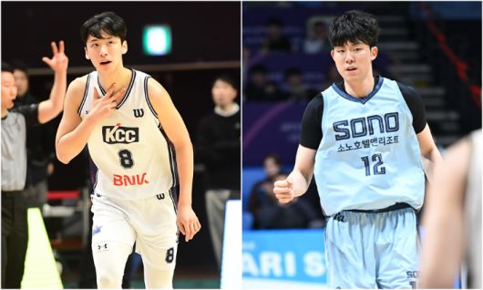 윤기찬(왼쪽)과 강지훈. KBL 제공