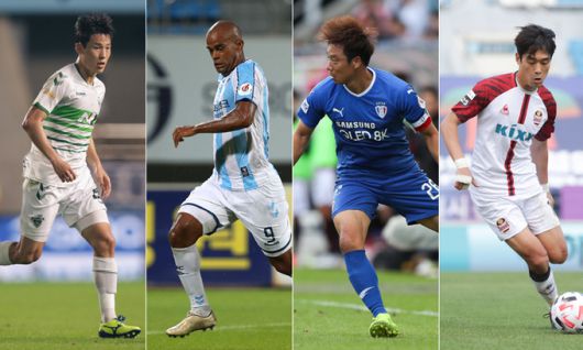 전북 손준호(왼쪽부터), 울산 주니오, 수원 염기훈, 서울 박주영