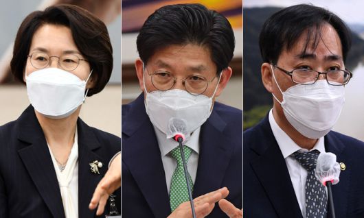 (왼쪽부터) 임혜숙 과학기술정보통신부, 노형욱 국토교통부, 박준영 해양수산부 장관 후보자.