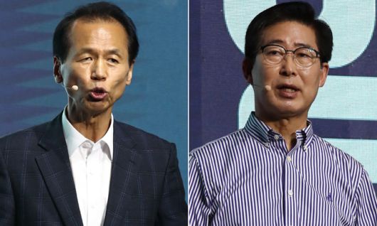 최문순 강원지사(왼쪽)과 양승조 충남지사. 연합뉴스