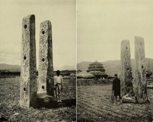 일제강점기 경주 분황사 당간지주 모습