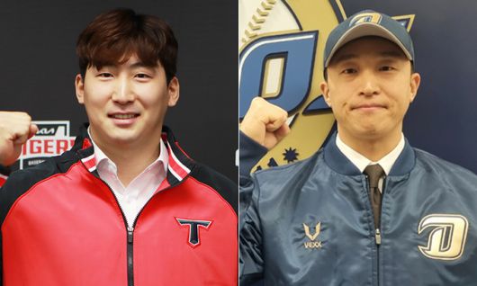 나성범(왼쪽), 손아섭