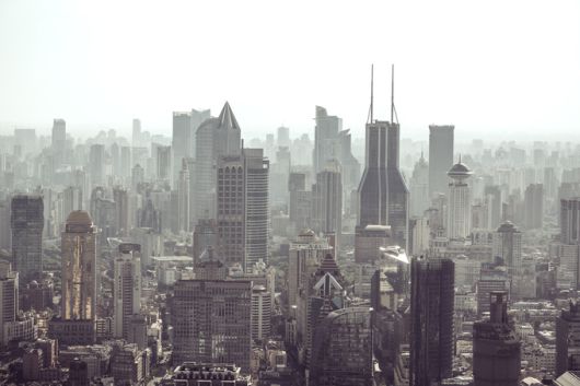 중국 상하이의 대기오염 수준. 게티이미지뱅크