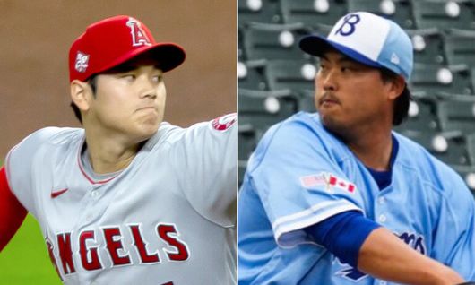 미국 메이저리그 LA 에인절스의 오타니 쇼헤이(왼쪽), 토론토 블루제이스의 류현진.