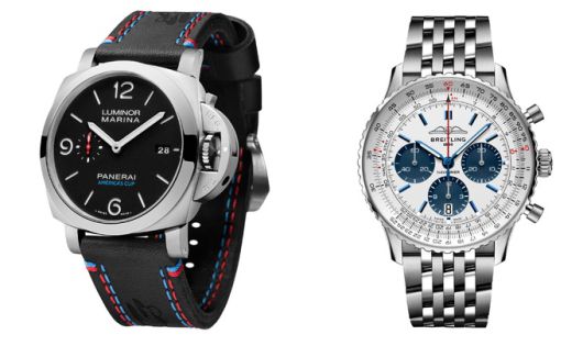 파네라이(Panerai)의 '아메리카스 컵' 에디션(왼쪽)과 브라이틀링(Breitling)의 '서울' 에디션.