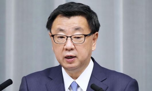 마쓰노 히로카즈 관방장관. 교도연합뉴스