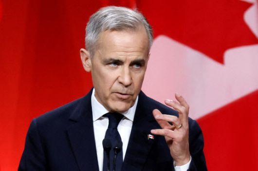 마크 카니 전 캐나다 중앙은행 총재가 9일(현지시간) 차기 캐나다 총리로 선출된 뒤 수락 연설을 하고 있다. 로이터연합뉴스