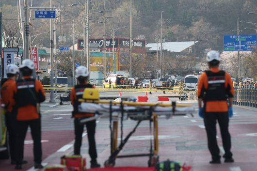 통제된 광명 신안선 공사장 붕괴 사고 현장. 뉴스1