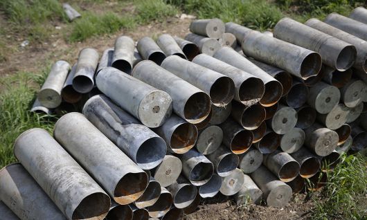 우크라이나 전쟁에서 러시아군이 사격하고 남은 포탄 탄피들이 쌓여 있다. 세계일보 자료사진