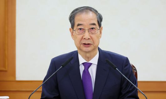 한덕수 대통령 권한대행이 1일 서울 종로구 정부서울청사에서 열린 안보관계장관회의에서 발언을 하고 있다. 총리실 제공