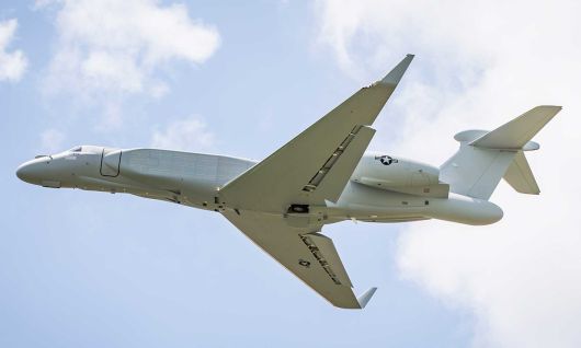 미 공군 전자전기 EA-37B가 이륙하고 있다. L3해리스 제공