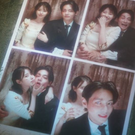 아이유와 뷔의 만남이 포착됐다. 아이유 'Love wins all' 뮤직비디오 캡처