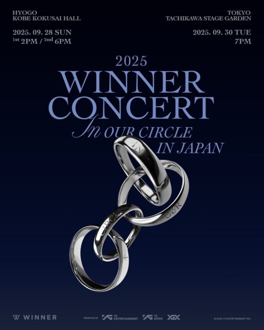 '2025 위너 콘서트 '인 아워 서클' 인 재팬'(2025 WINNER CONCERT 'IN OUR CIRCLE IN JAPAN)' 포스터. YG엔터테인먼트