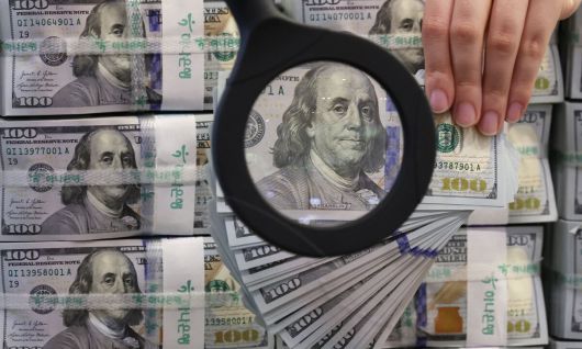 5일 서울 중구 하나은행 위변조대응센터 직원이 달러화를 정리하고 있다. 뉴스1