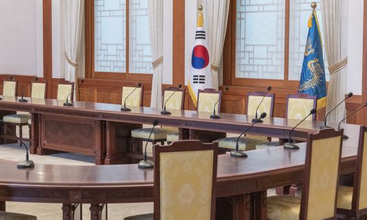 5일 서울 종로구 청와대 본관 내부 세종실의 모습. 연합뉴스