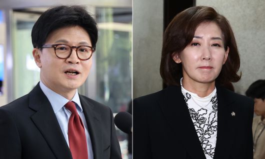 국민의힘 한동훈 전 대표(왼쪽), 나경원 의원. 연합뉴스·뉴스1
