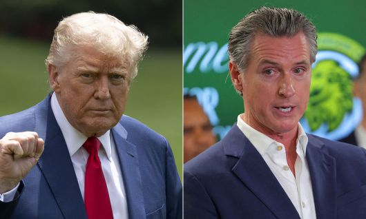 도널드 트럼프 미국 대통령(왼쪽), 개빈 뉴섬 캘리포니아주지사. EPA·로이터연합뉴스