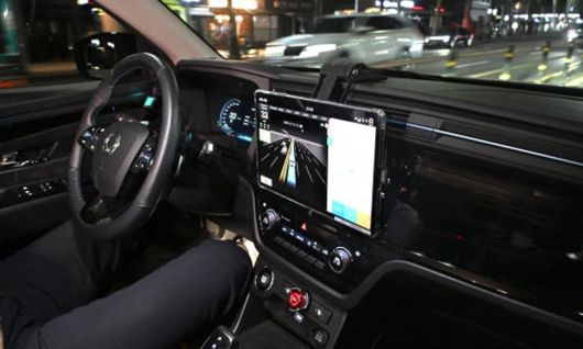 강남 심야 자율주행택시의 운행 중 내부 모습. 서울시 제공