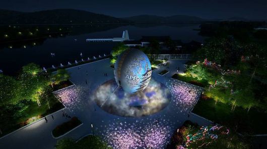 신라 황실을 상징하는 보문호 호반광장 상징 조형물 조감도.