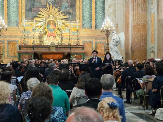 24일 바티칸과 인접한 산타마리아 델리 안젤리 에 데이 마르티니 성당에서 ‘제주4·3평화레퀴엠 공연’이 열리고 있다. 제주도의회 제공