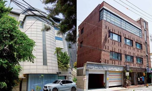 빌딩로드부동산 중개법인(왼쪽 강남구 청담동 건물, 오른쪽 성동구 성수동 건물)