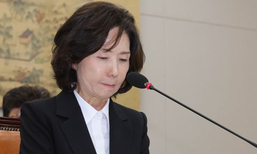 이진숙 사회부총리 겸 교육부 장관 후보자가 지난 16일 국회 인사청문회에서 의원 질의에 답하고 있다. 이재문 기자