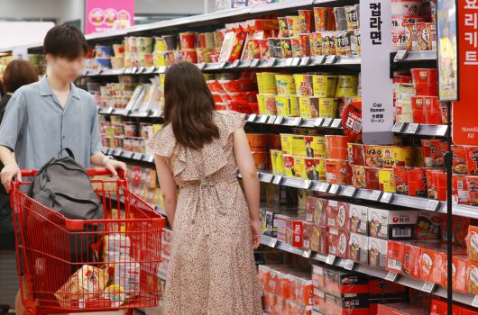 서울의 한 대형마트에서 장을 보는 시민. 연합뉴스
